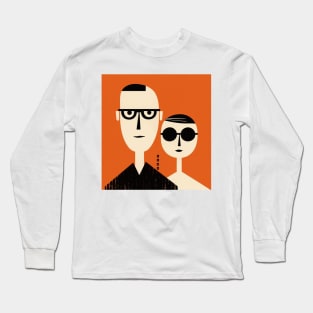 Precision and Style: A Mid-Century Portrait Long Sleeve T-Shirt